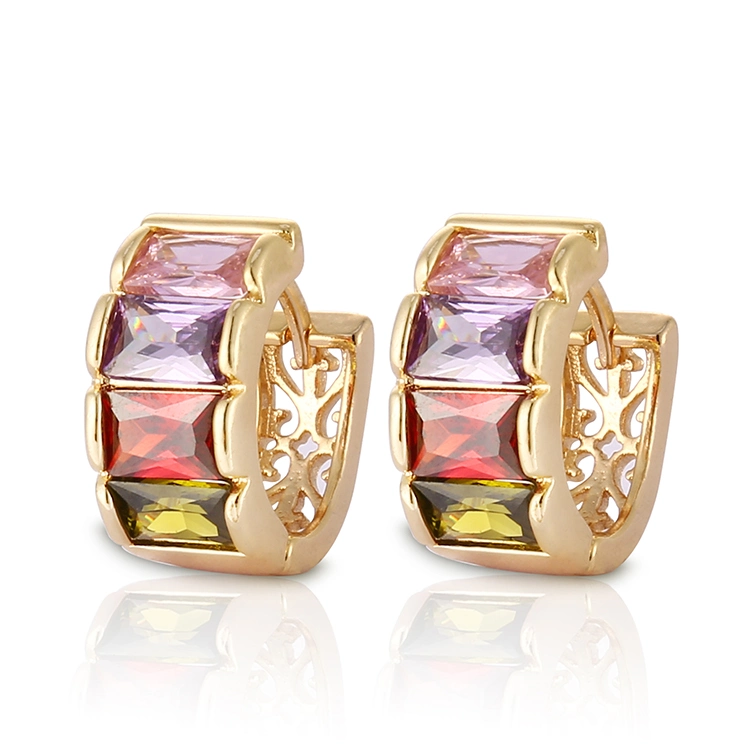 925 Silver/Brass & CZ Huggie Earrings Fashion Jewelry Jewellery