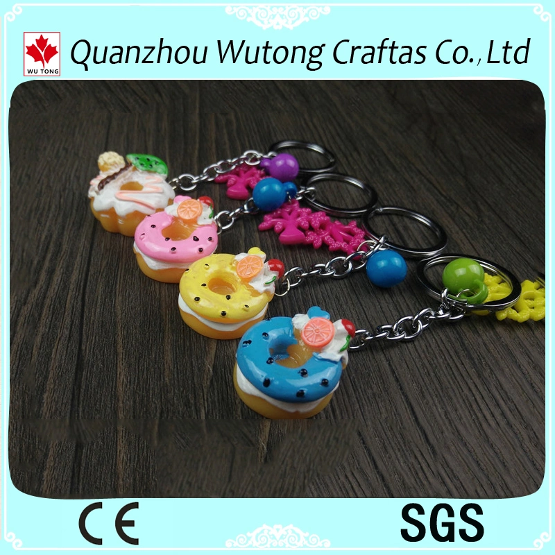 Hot Sell Cute Charming Dessert Resin Cake Keychain Gifts Items