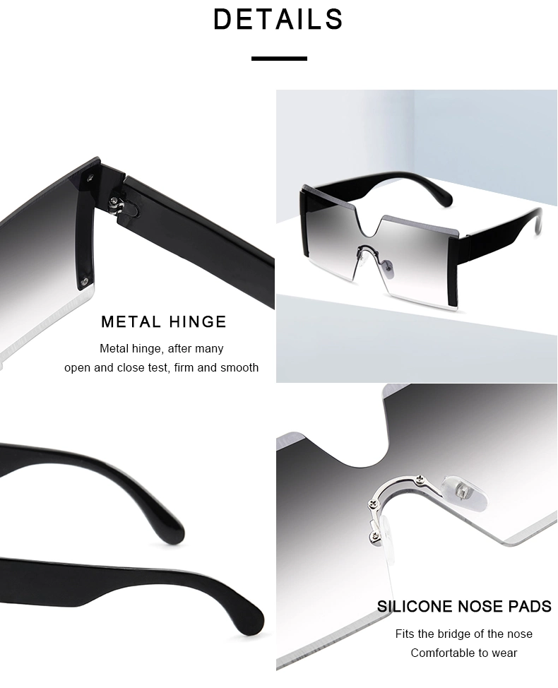 2021 Fashion Newest Oversize Sunglasses Vintage Sunglass One Piece Lens