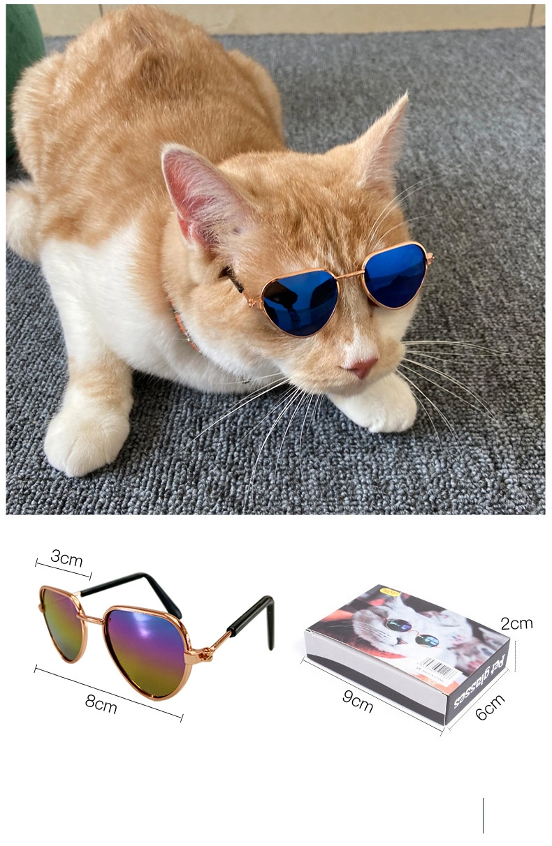 Pet Glasses Mini Cat Sunglasses Teddy Dog Personality Trend Sunglasses Harley Mirror