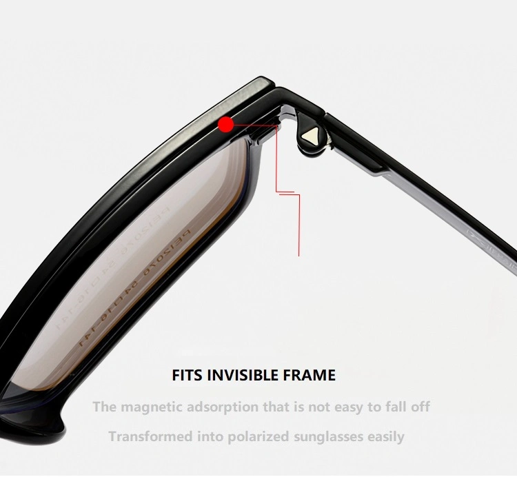 2020 Fashionable Tr90 Optical Frame Magnetic Polarized Clip on Sunglasses