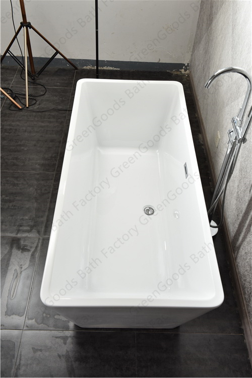 1.7m Freestanding Acrylic Rectangular Dual-Side Hot Bathtub