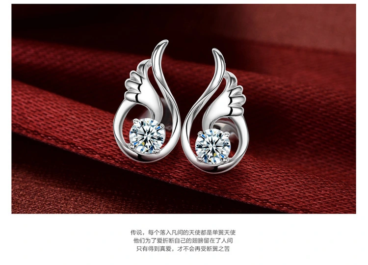 2019 New Fashion Jewelry 925 Sterling Silver Shiny Stud Earring for Women and Girls Gift Jewelry