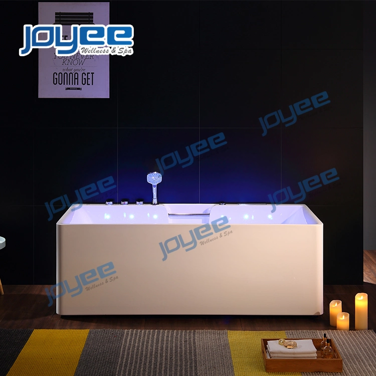 Joyee Rectangle Acrylic Corner Small Simple Indoor Jacuzzi Bathtub SPA Bath Hot Tub with Shower Combo