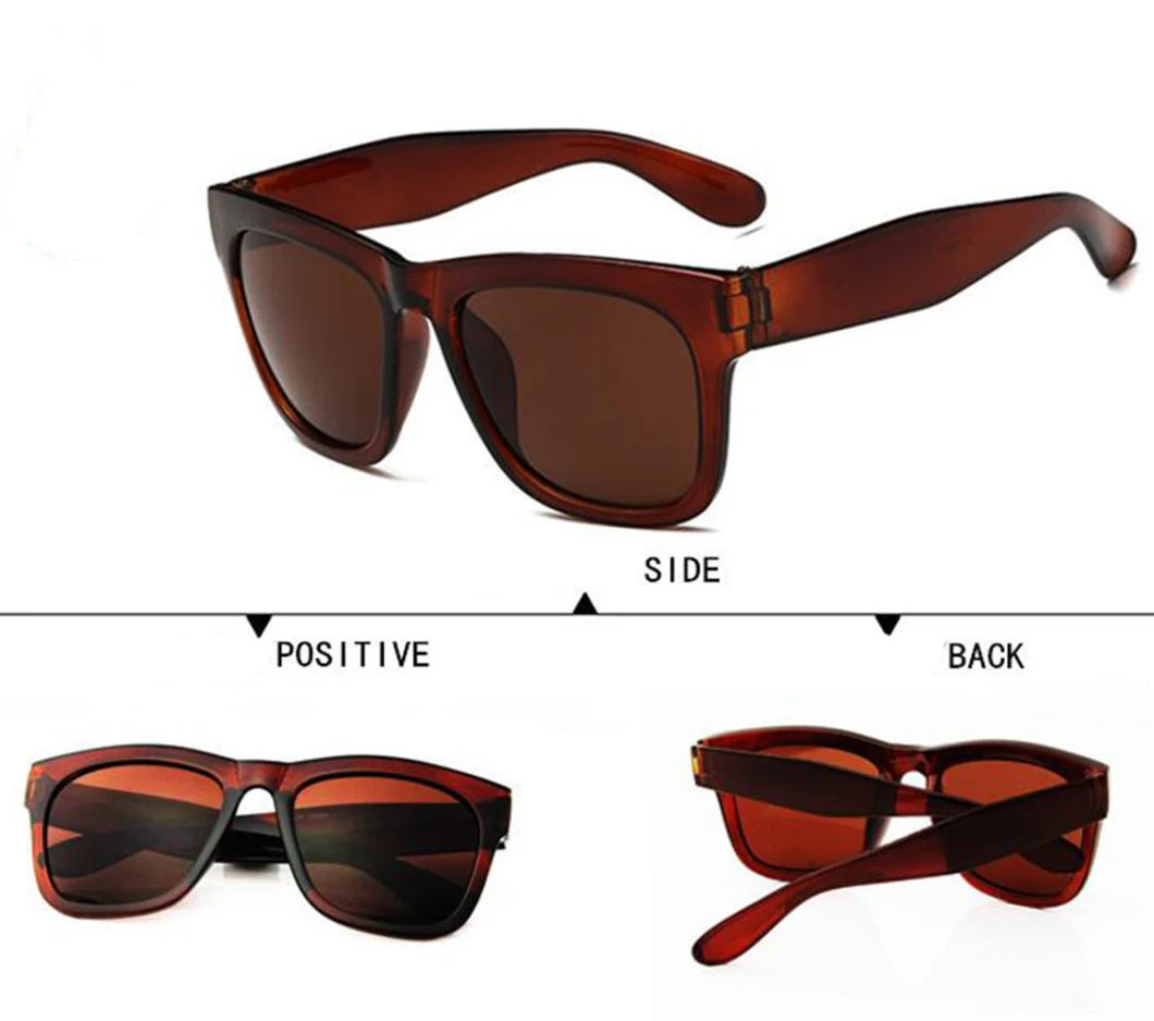 Unisex Sunglasses Polarized Square Thick Eye Glasses Oversize Plastic Sunglasses Esg12956