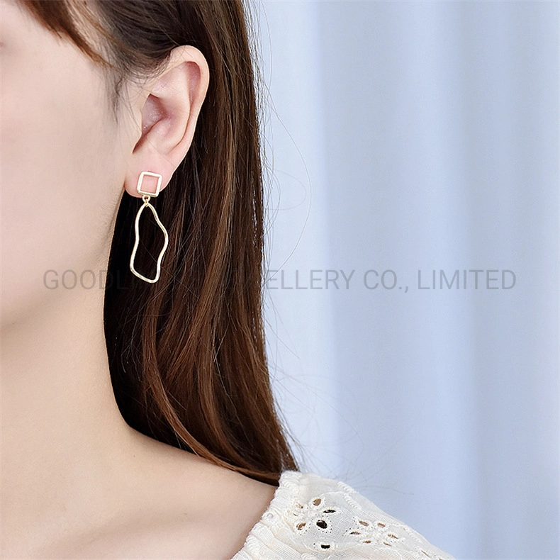 925 Silver Irregular Geometric Earrings Ins Twisted Streamline Earrings