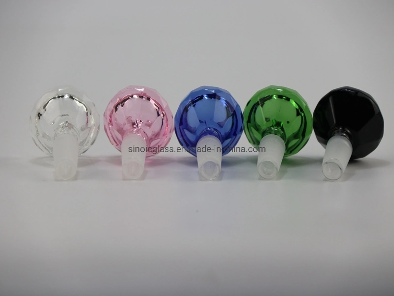 Colorful 14mm Thick Glass Diamond Bowl Male Diamond Shape for Smoking Pipes Accessories
