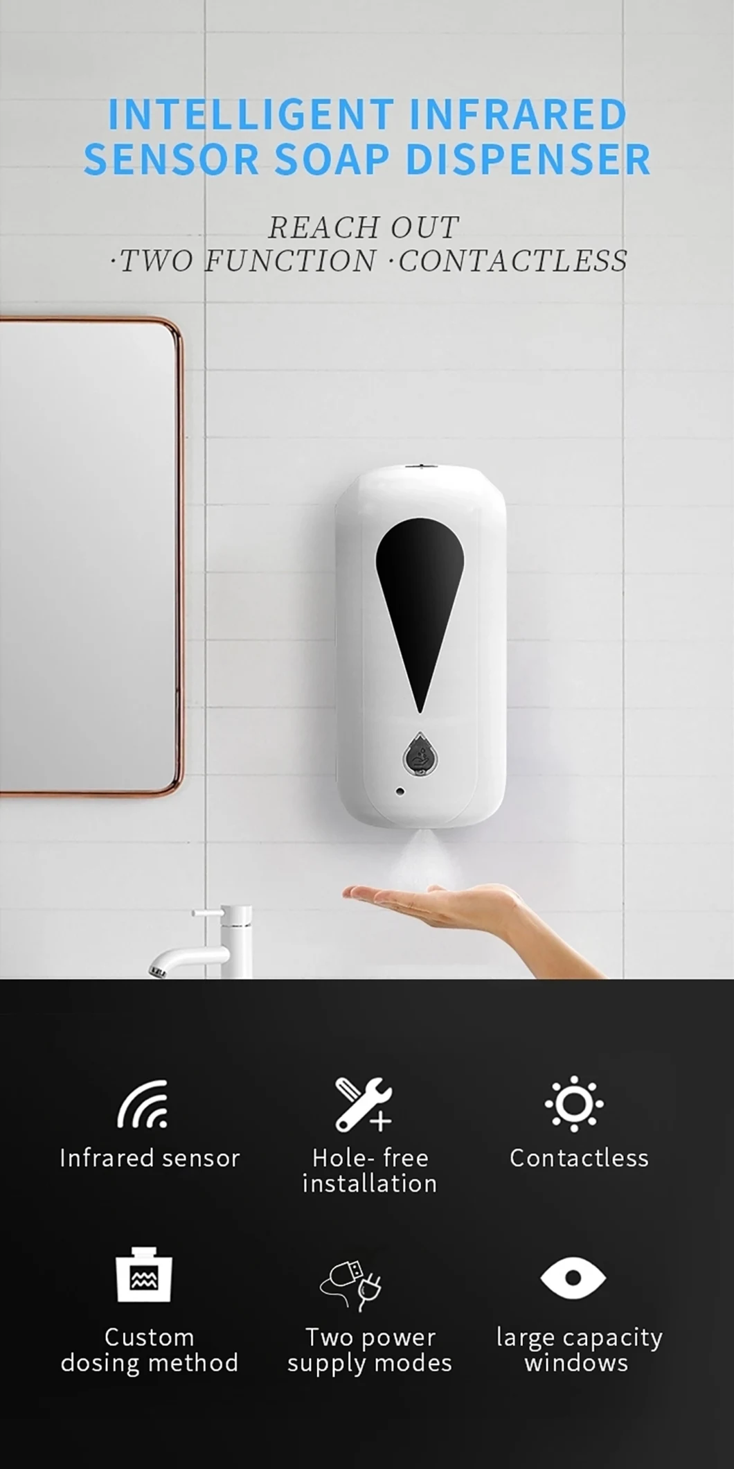 Wall Mounting Automatic Soap Dispenser Touchless Foaming Soap Dispenser
