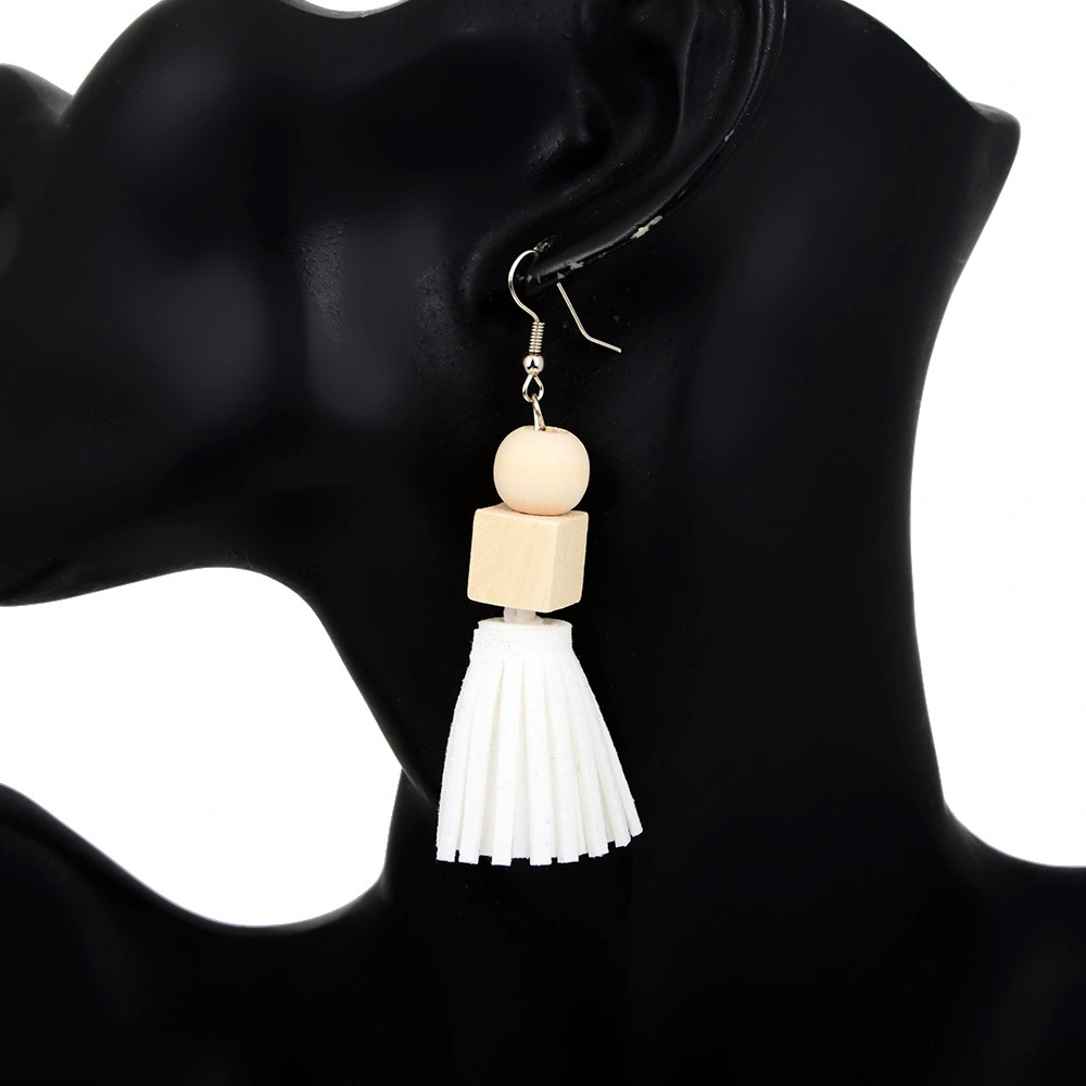 Wholesale Boho Leather Tassel Pendant Earrings for Women Drop Earring