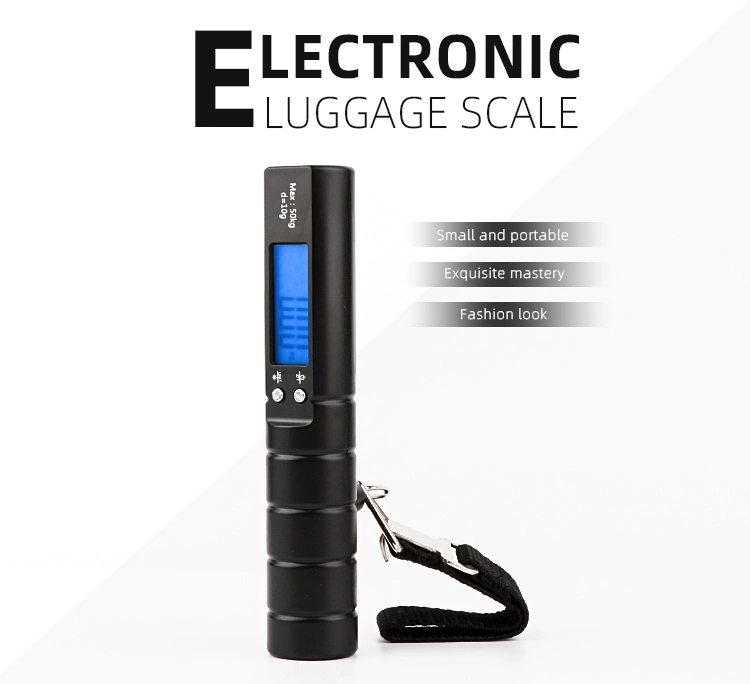LED Fashlight Electronic Traveling Digital Luggage Scale with Tape Measure