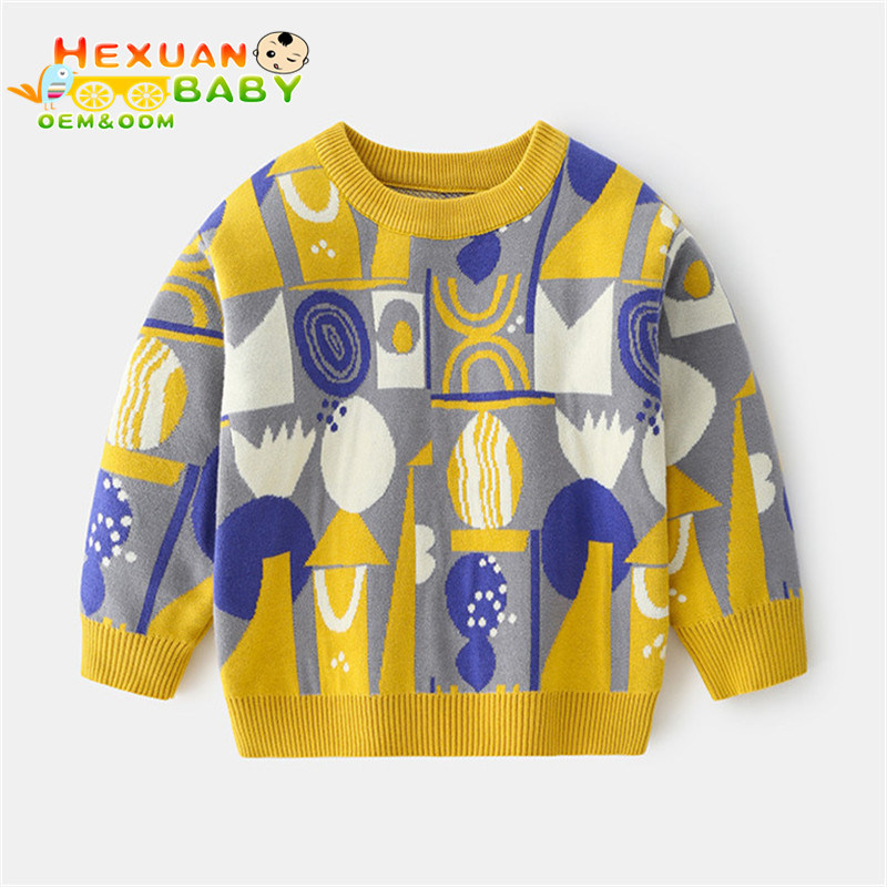 Sweaters and Pullovers Boys Clothes Sweater and Pullover Set Fashion Boys Kids Baby Print Winter Cotton Acrylic Computer OEM
