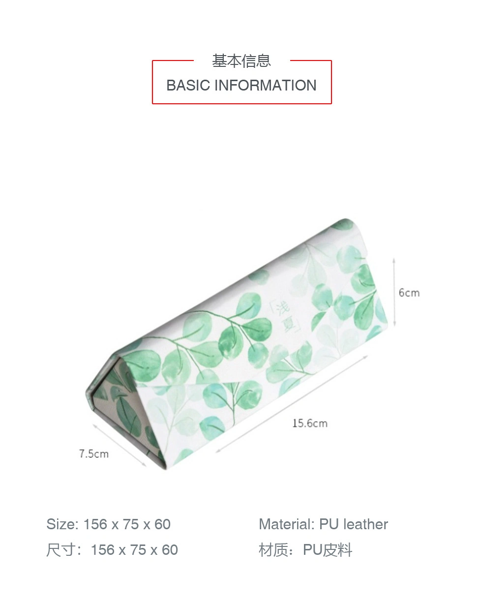 Green and Eco-Friendly, Graceful Triangular Folding Case for Reading Glasses and Sunglasses