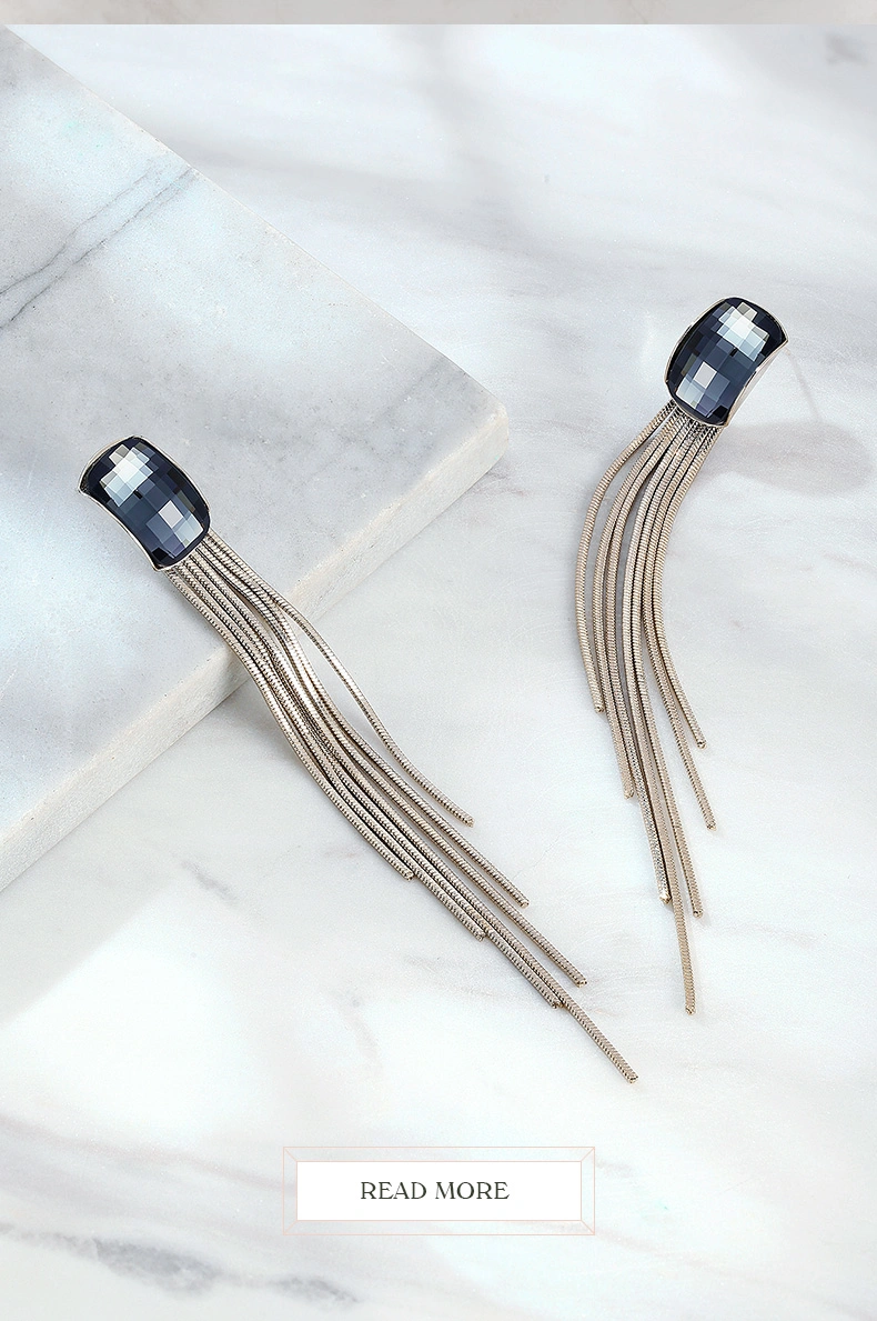 925 Silver Needle Long Earrings Female Temperament Tassel Earrings