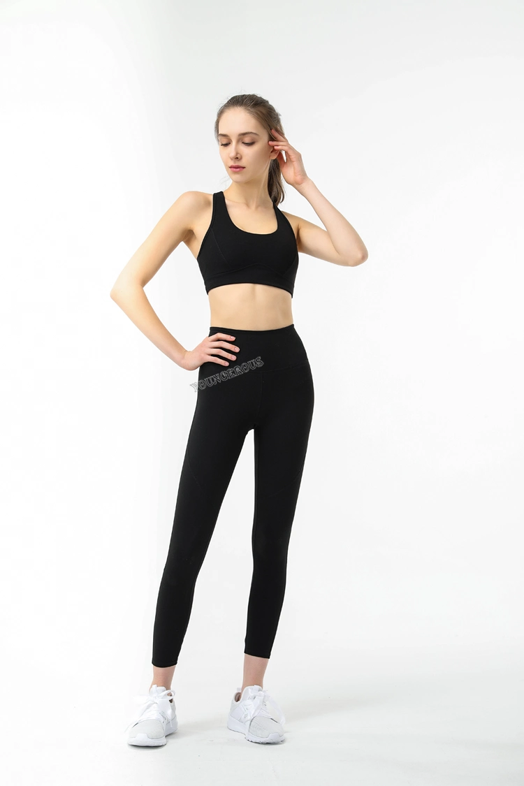 High Waisted Leggings Slimming Yoga Sports Wear Active Wear Yoga Bra and Yoga Pants Set