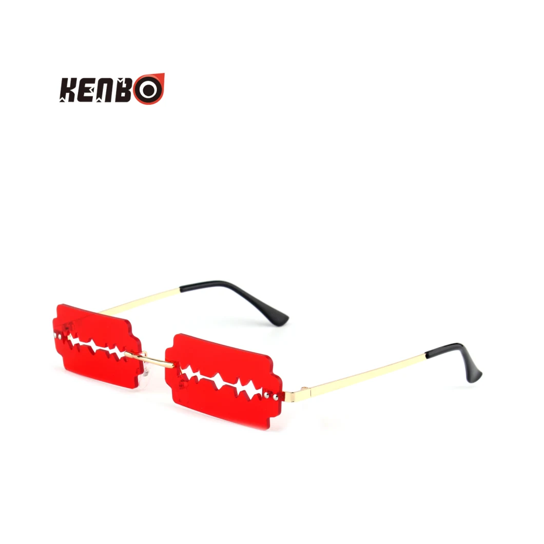 Kenbo Eyewear 2020 New Arrivals Newest Fashion Blade Modeling Cool Rimless Cut Sunglasses Trend Dazzle Color Sunglasses