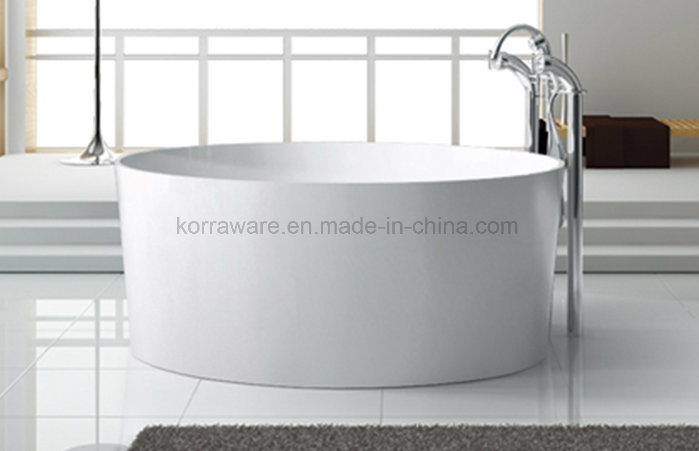 Round Stone Resin Bathtub, Corian, Modified Acrylic, Polymable Stone (K1811)
