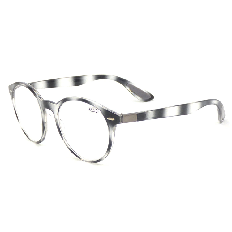 Retro Vintage Round Plastic Frames Stripe Tamples Reading Glasses