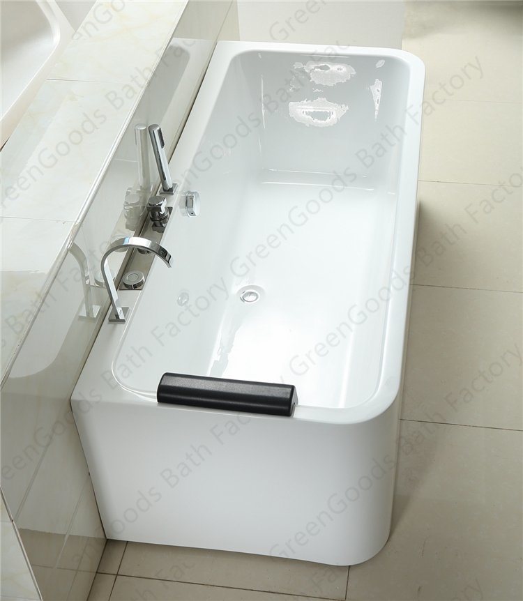 Japanese Control Panel Rectangular Freestanding Massage Hydrotherapy Bathtub