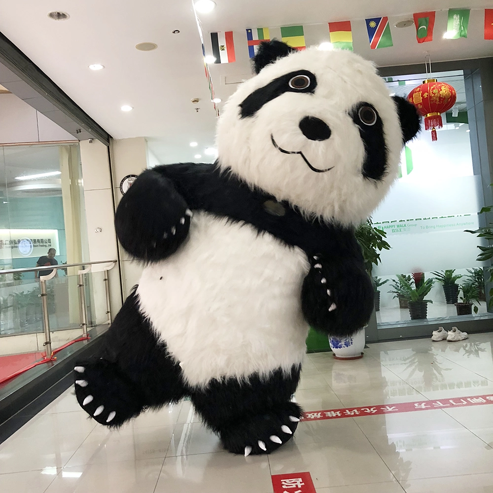 Cheap Plush Panda Cosplay Party Inflatable Panda Mascot Costume for Adult Cartoon Panda Bear Inflatable Costume