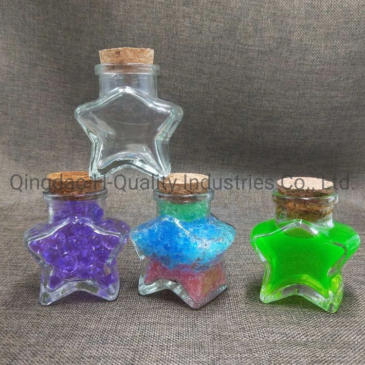 Star Shape Glass Bottle Pudding Bottle Round Shape Glass Jar Empty Star Shape Gift Glass Bottle
