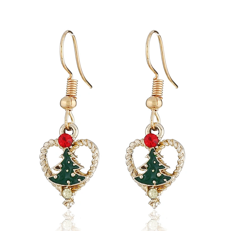 New Fashion Christmas Creative Diamond Rhinestone Earrings Eve Commodity Trees Hearts Stud Earrings
