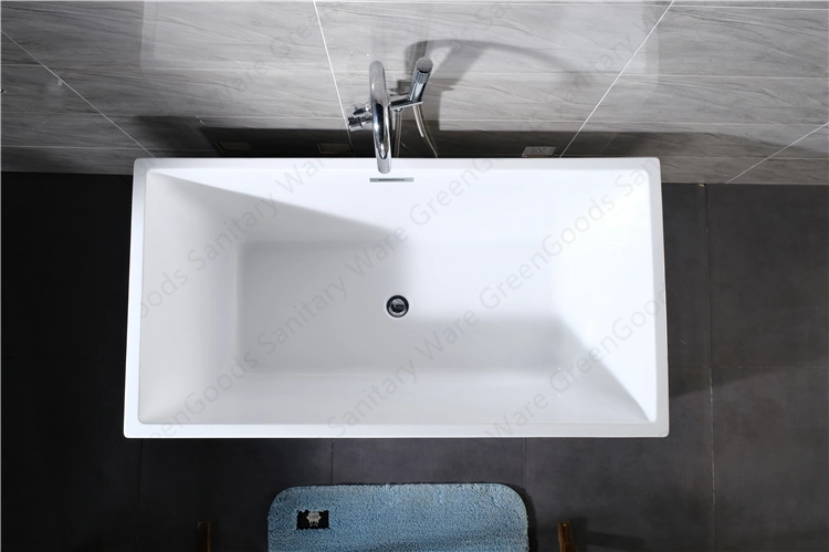 1050mm Freestanding Soaking Acrylic Rectangular Seamless Bathtub