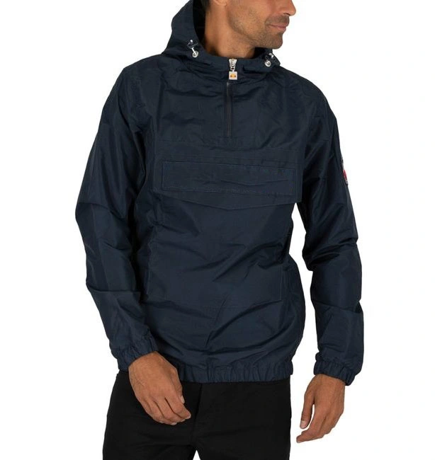 Wholesale Custom Casual Men's Blue Pullover Jacket Thin Blue Hood Jacket