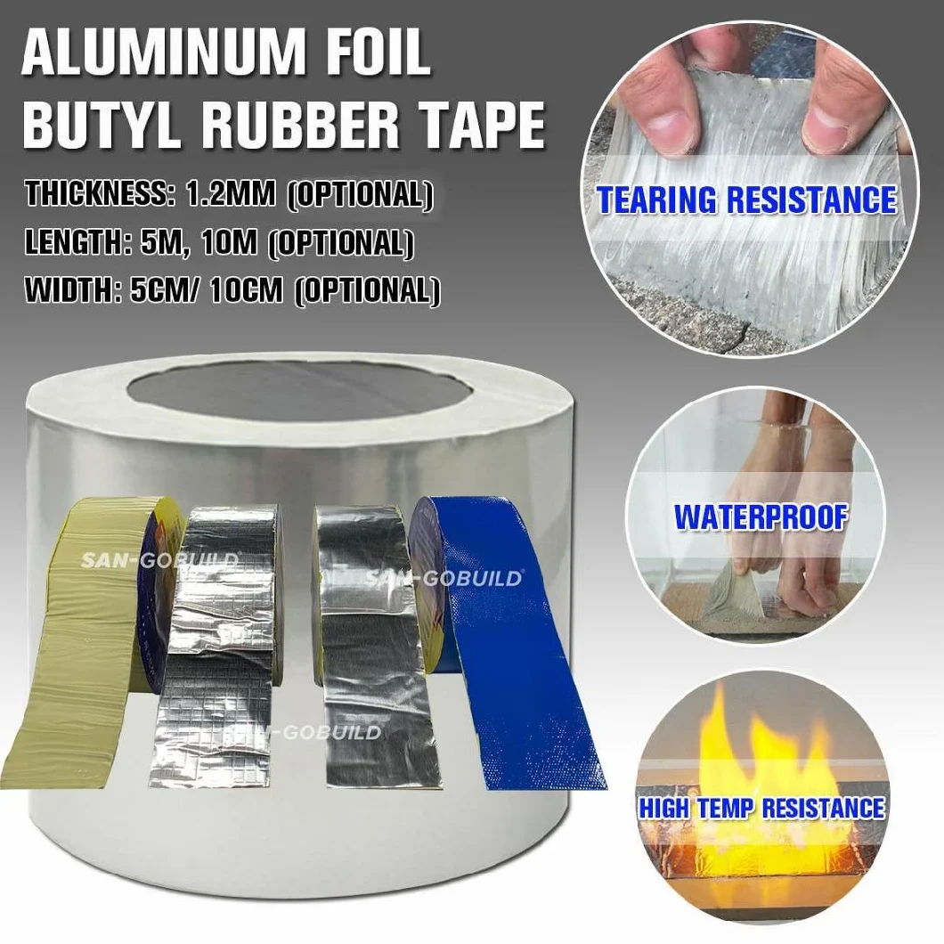 Super Strong Aluminum Foil Butyl Tape Waterproof Self Adhesive Sealing Tape