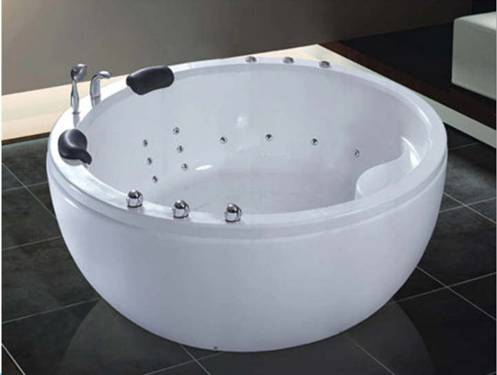 Factory Direct Sale Cheap Smart Round Freestanding 1.5m Massage Bathtub for Two People