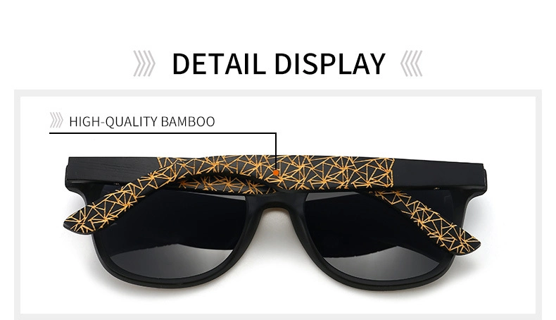 Wholesale OEM Unisex Custom Logo UV400 Tac Polarized Bamboo Wooden Sunglasses for Men