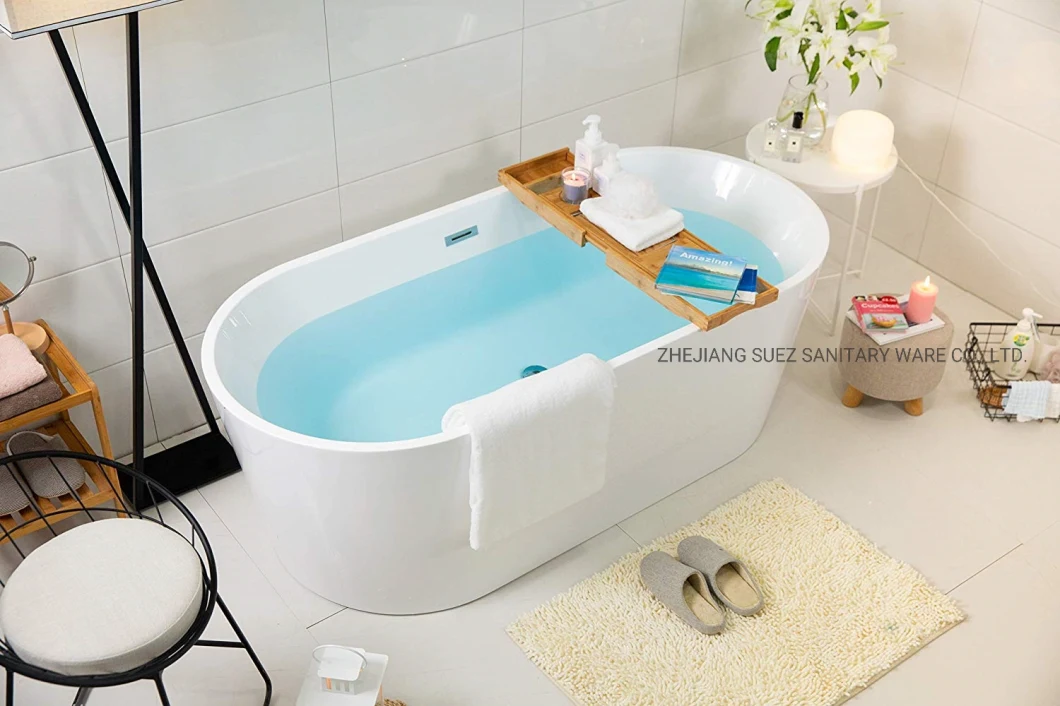 Red Square Stand Alone Acrylic Bathtub for Bath Room