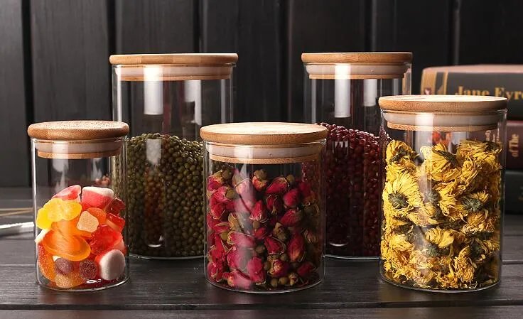 Glass Canister Glass Candy Sugar Jar Glass Storage Jar Kitchenware Storage Glass Jar