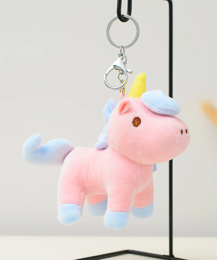 Custom Promotional Souvenir Gift Plush Toy Fashion Unicorn Keychain