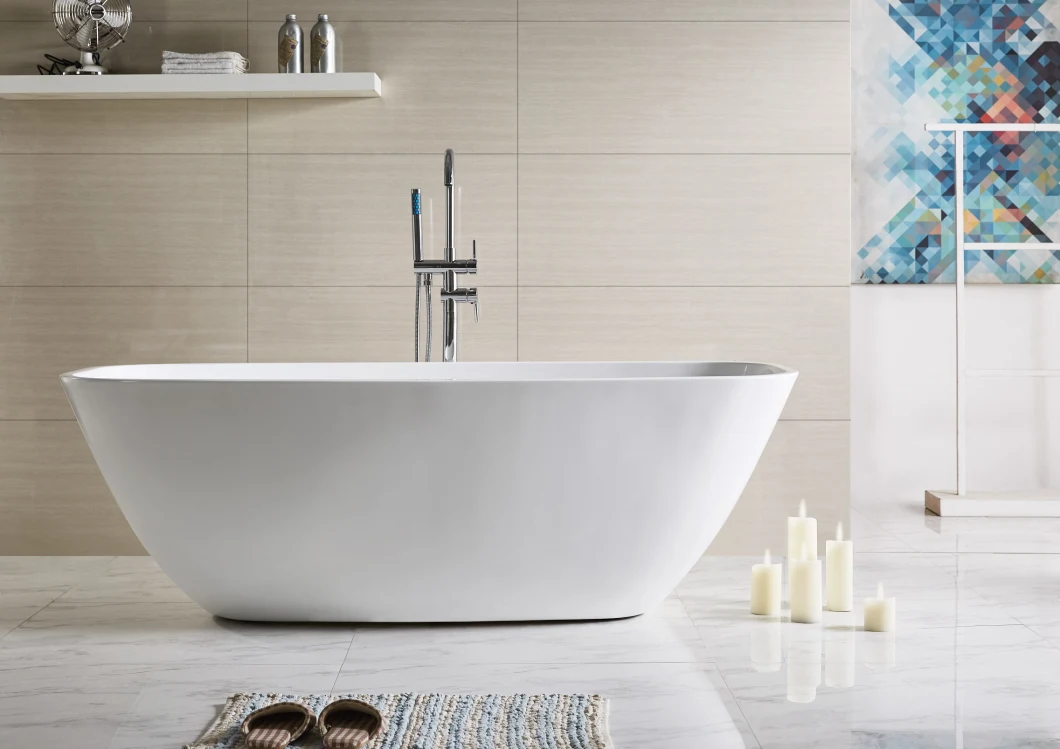 Woma 59''/1500*725*560mm Hot Sale Freestanding Bathroom Tub Acrylic Bathtub (Q169)