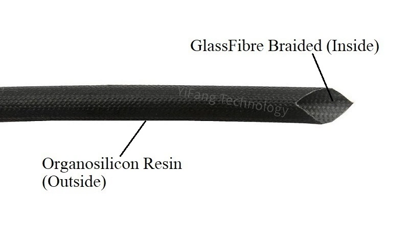 Fiberglass Tube Hose Pipe Chemical Braided Silicone Coasted Cable Sleeve