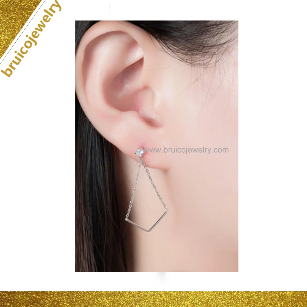 Fashion Wholesale Women Jewelry Earring 18K Gold Plated Jewellery Drop Dangle Earring with Cubic Zirconia