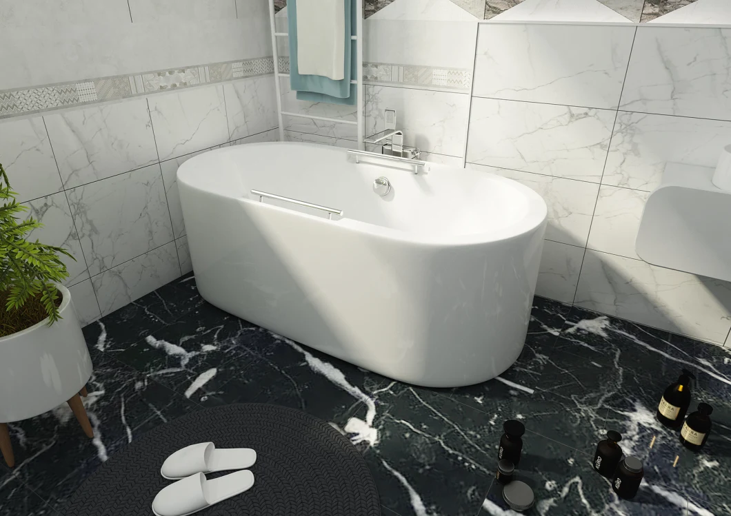 Sanitary Ware Modern Ellipse Freestanding Bathtub Acrylic Bathtub (BJ6010)