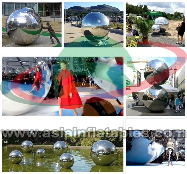 Commercial Mirror Ball Inflatable, Gold Decorative Inflatable Mirror Balloon