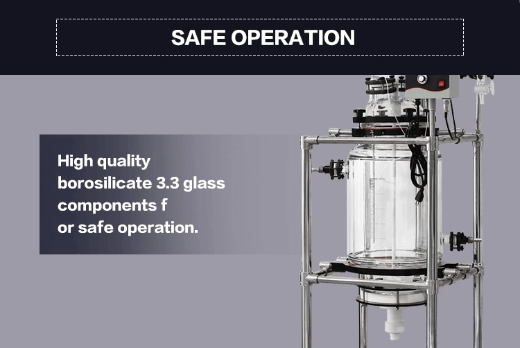Customize 100 Liter Double Layer Laboratory Glass Microreactor Glass Reactor