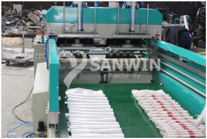 High Speed Automatic Double Line Vest Nylon Bag Making Machine