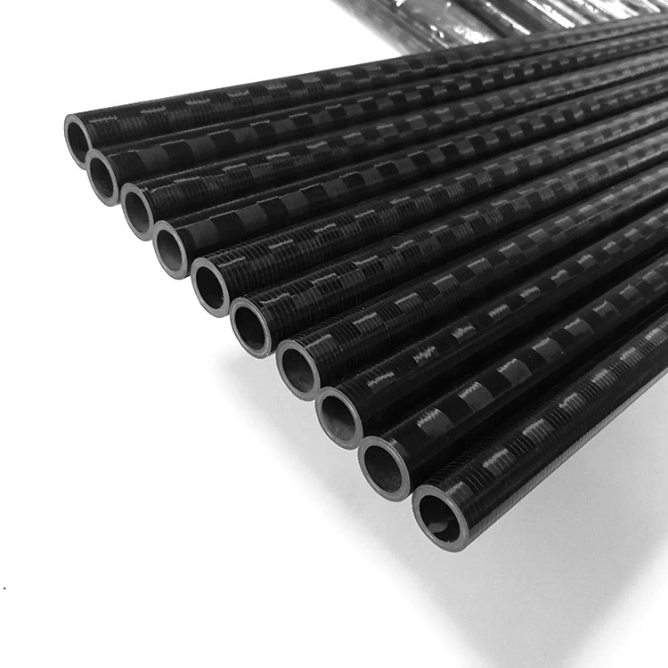 Roll Wrapped Plain Glossy Finished Spread Tow Tube Carbon Fiber Pipe