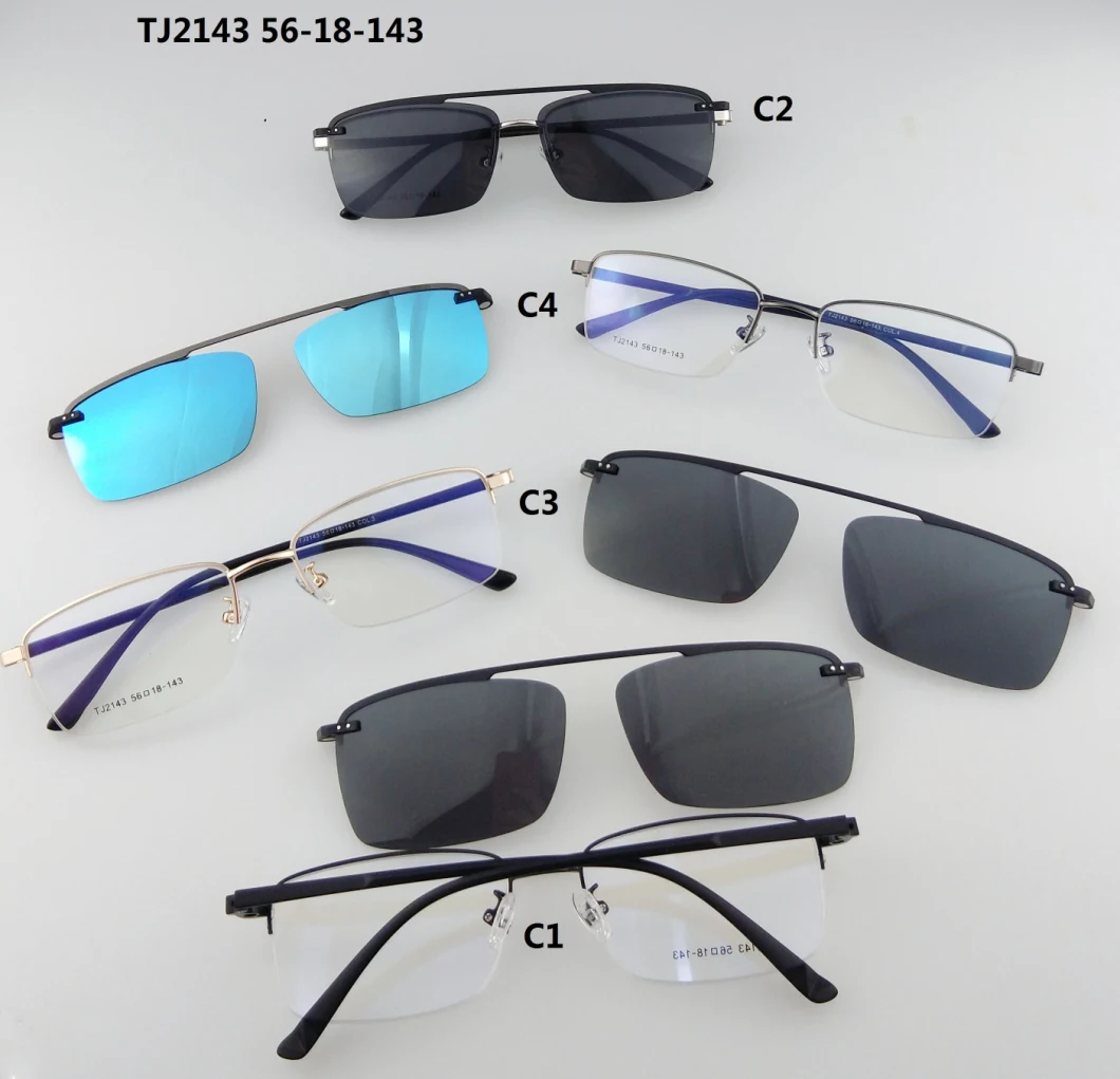 Magnetic Clip-on Sunglasses Round/Square Metal Frame