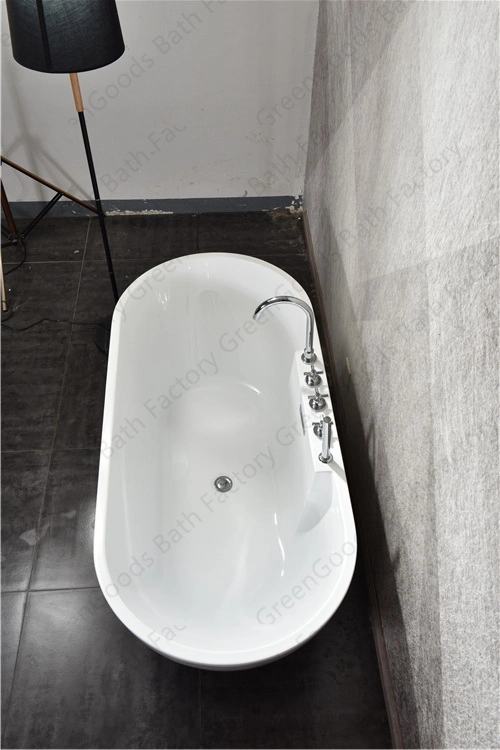 Stand Alone Tub Small Oval 55 Inch Free Standing Acrylic Bathtub