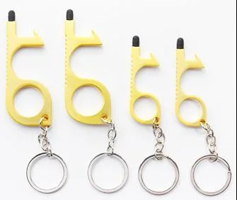 EDC Hand Free Key Chain Ring Outdoor No Touch Door Opener Custom Keychain for Hygiene Hand Antimicrobial