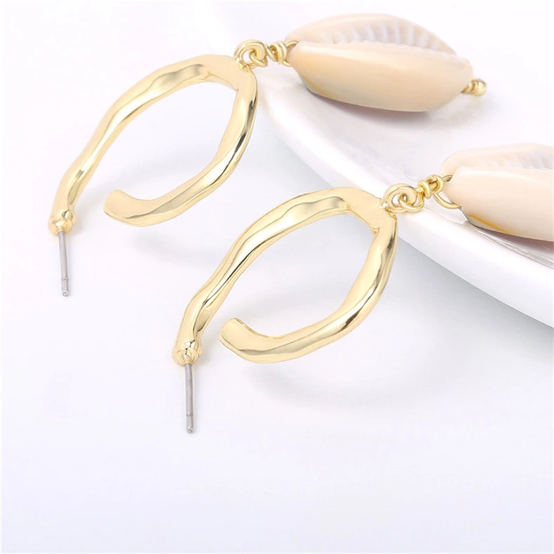14K Gold Plated Baroque Pearl Earrings for Women Statement Hoop Earrings