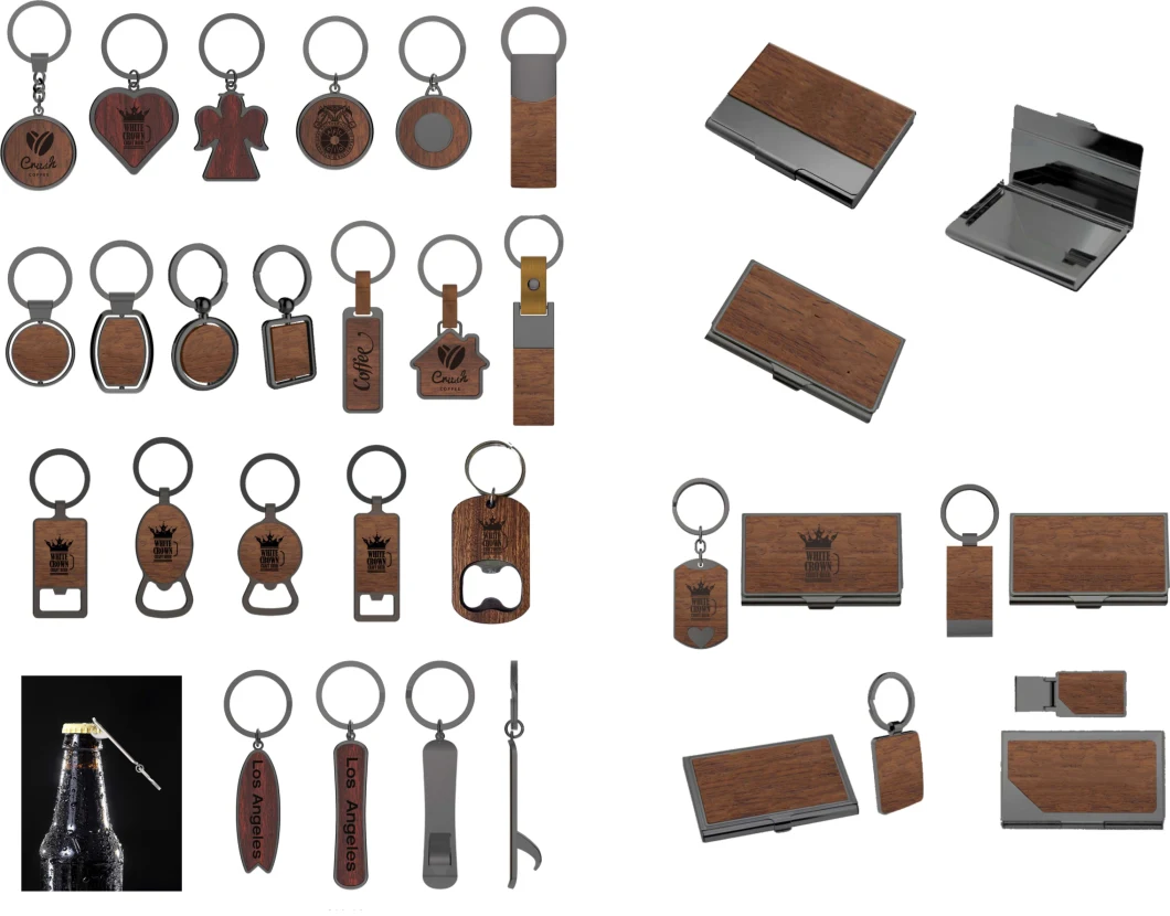 Wooden Keychain Custom Design Logo Printed Engraved Name Blank Wood Key Chain