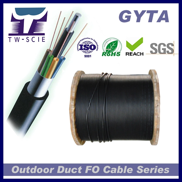 24 Core Fiber Optic Duct Cable Steel Tape Armored GYTS