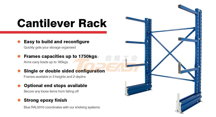 Adjustable Warehouse Storage Steel Double Sided Cantilever Racks Fro Firewood Storage