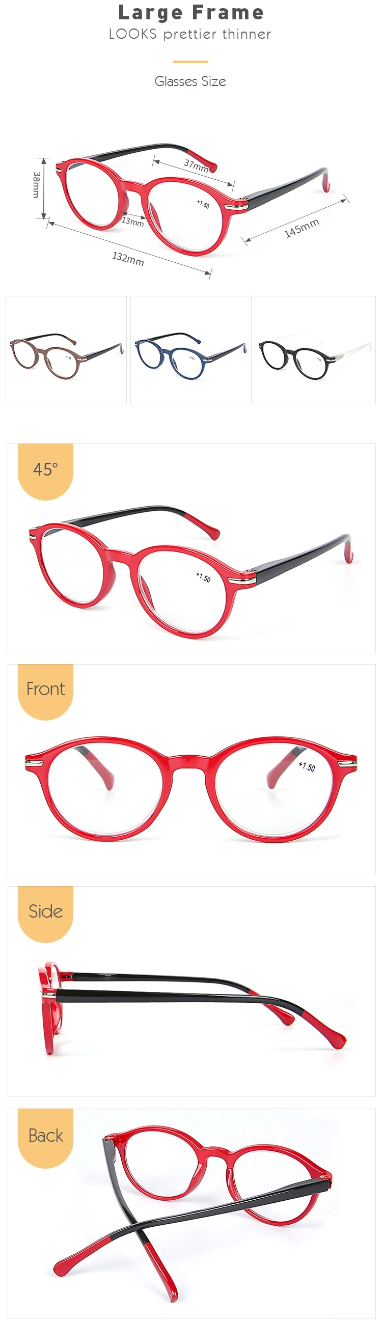 Fashion Wholesale PC Multicolor Vintage Round Reading Glasses
