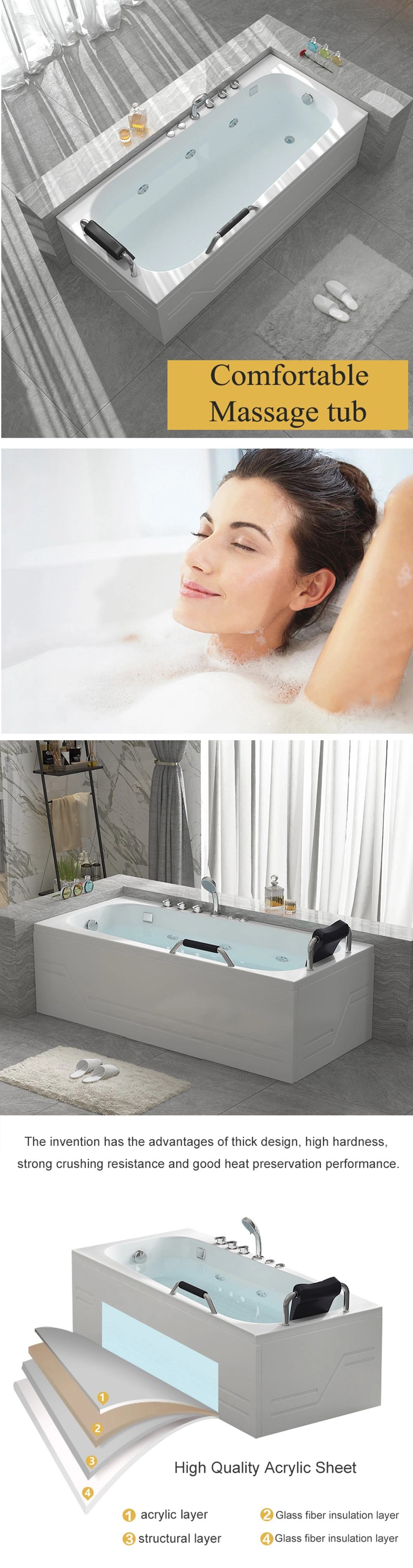 Hot Design Bathroom Indoor SPA Bathtub Hot Tub